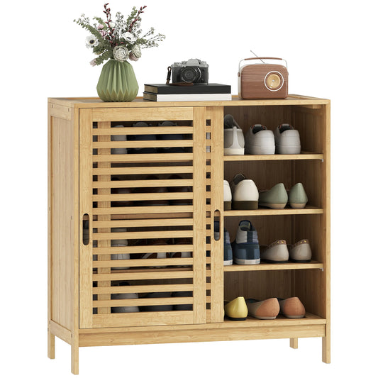 Meuble à chaussure couleur naturelle pour 16 pairs de chaussures 80X35X80 cm - Meuble à chaussure 80X35X80 cm