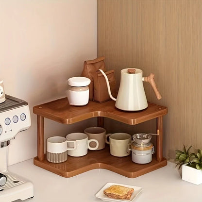 Étagère café d'angle moderne en bois -