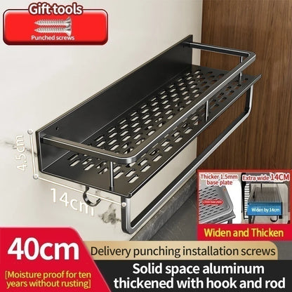 étagère cuisine noir mural - 14 Noir 40cm pole