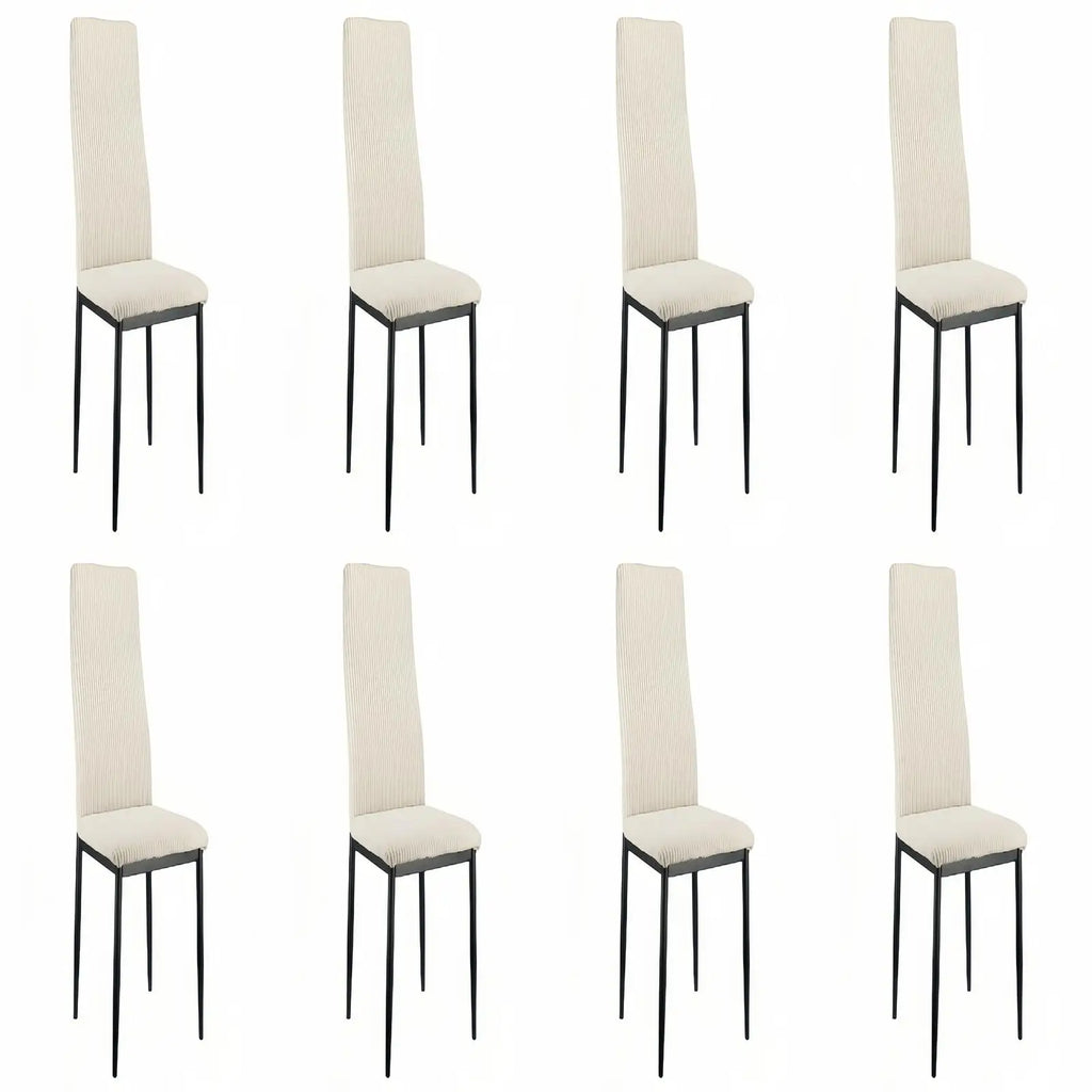 Chaise salle à manger moderne beige 4/8/12 ensembles 108 × 43 × 23 cm - Blanc-8PCS Chaise salle à manger
