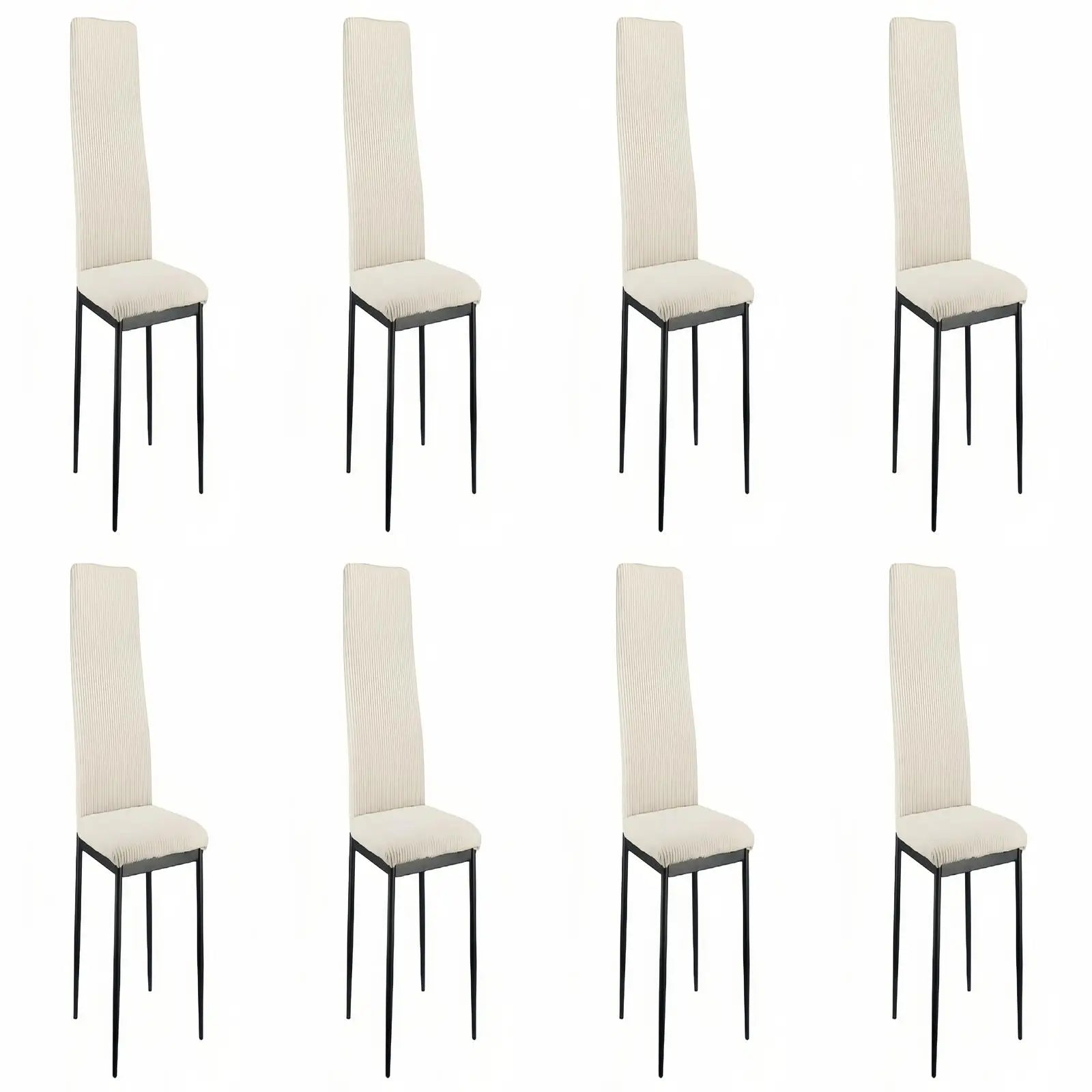 Chaise salle à manger moderne beige 4/8/12 ensembles 108 × 43 × 23 cm - Blanc-8PCS Chaise salle à manger