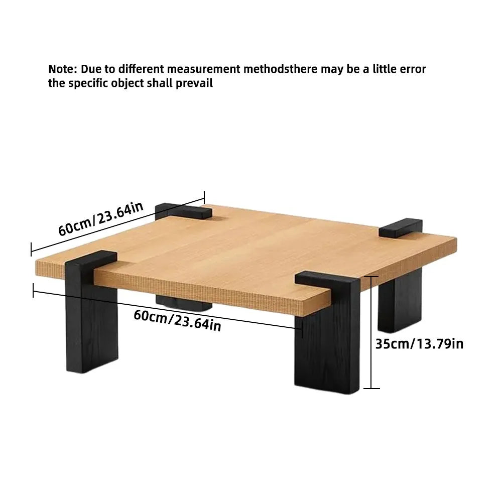 Table basse carrée en bois massif noyer -