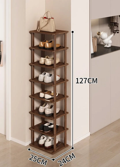 Meuble à chaussure sous escalier - Marron 8 couches 25cm