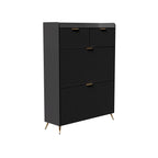 Meuble à chaussure multi compartiments 80x24x110cm - Noir Meuble à chaussure