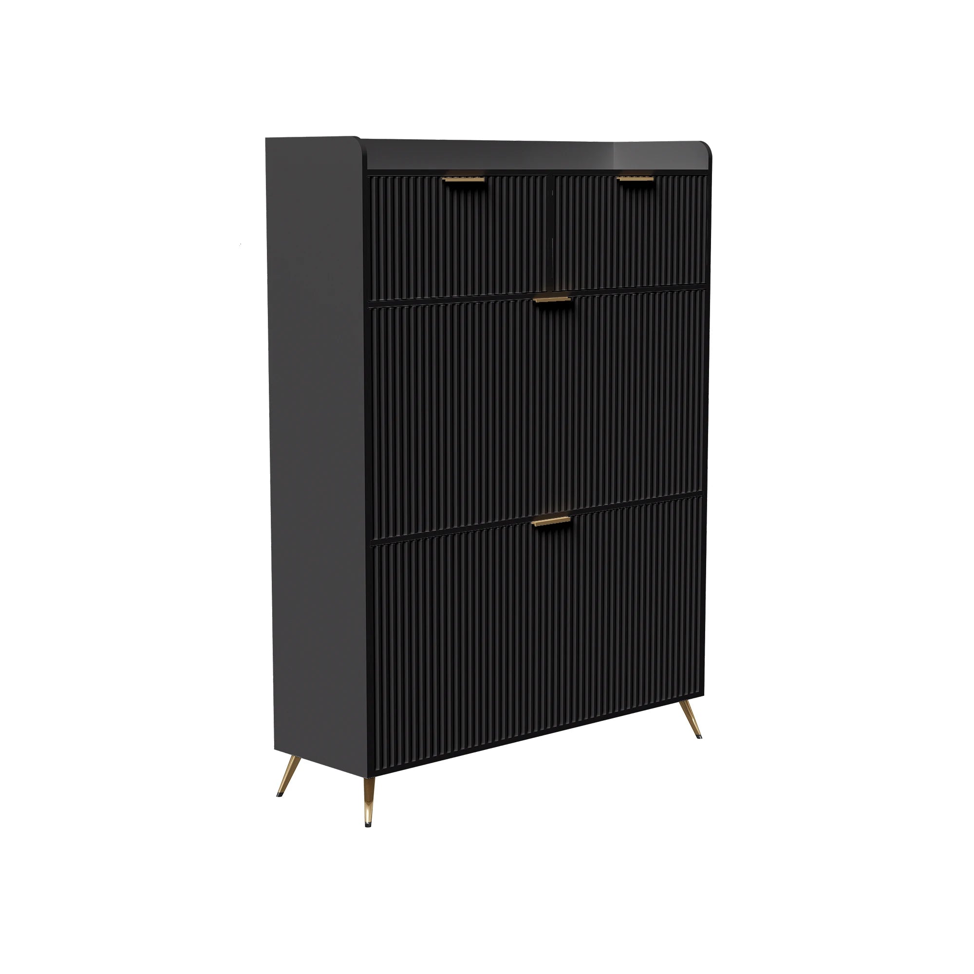 Meuble à chaussure multi compartiments 80x24x110cm - Noir Meuble à chaussure