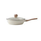 Poêle céramique avec couvercle moderne - Blanc