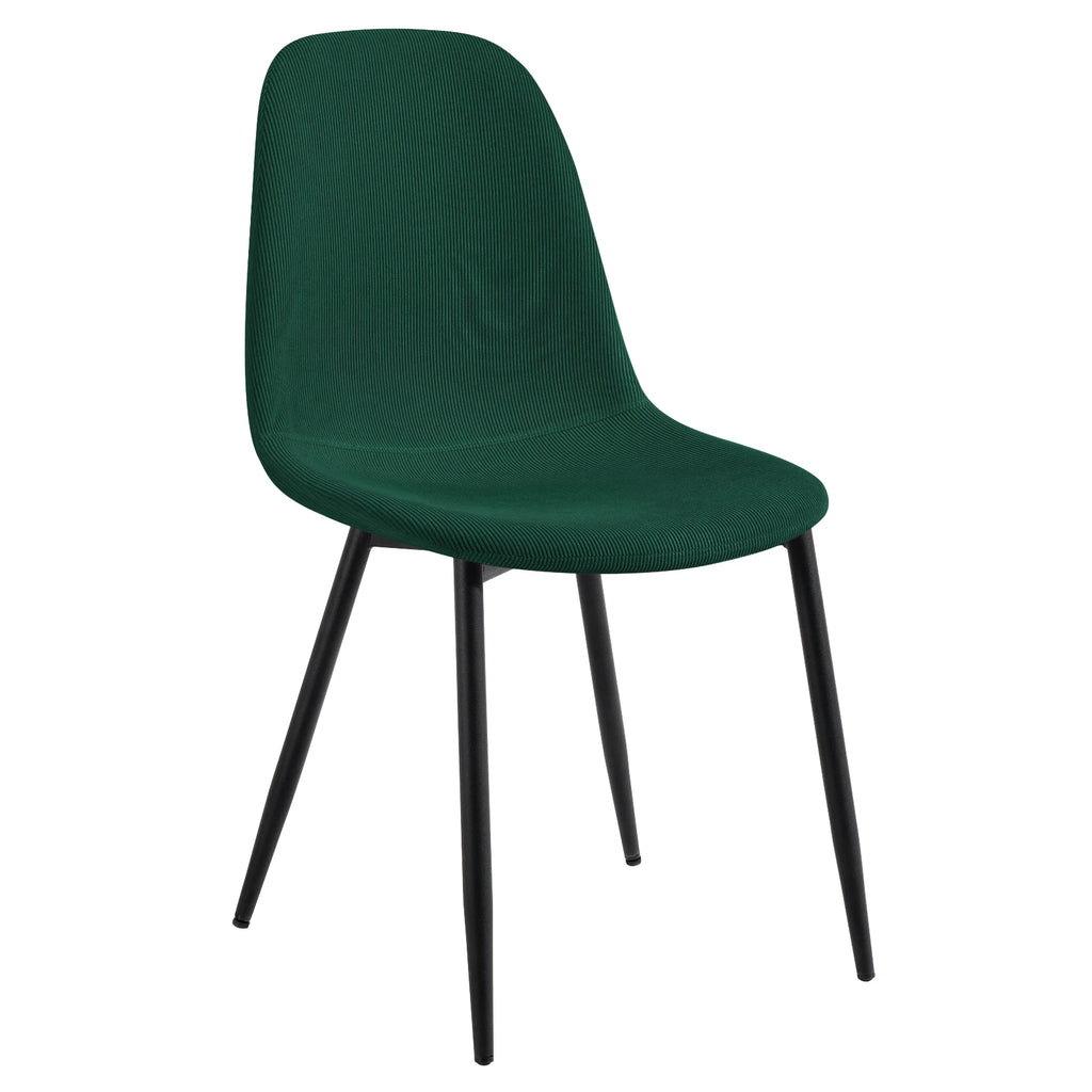 Chaise salle à manger noir en velours côtelé 4 ensembles -