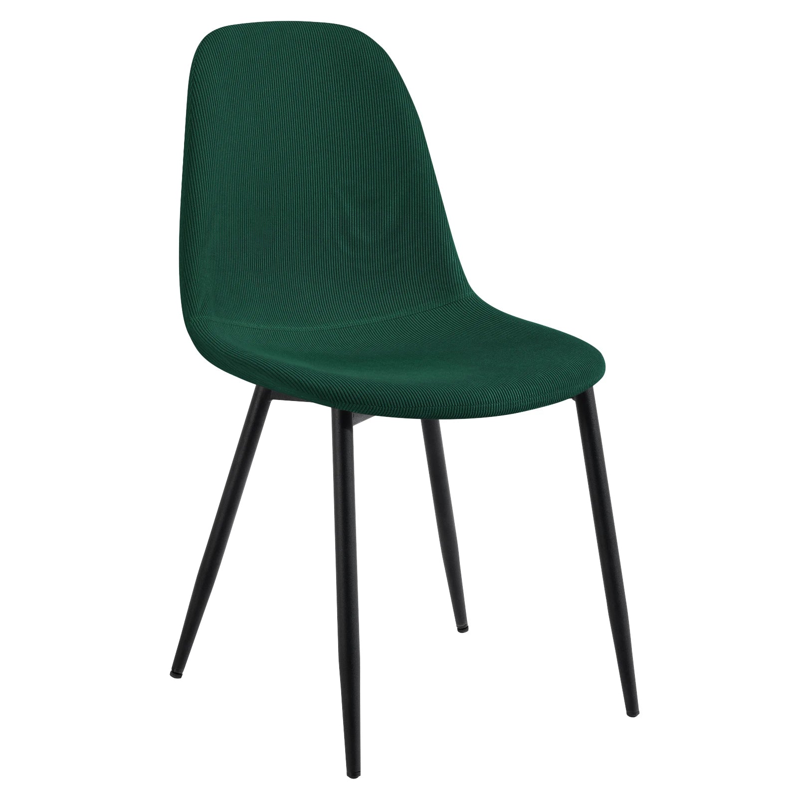 Chaise salle à manger noir en velours côtelé 4 ensembles -