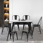 Chaise salle à manger industriel noir/gris en métal 4 ensembles -