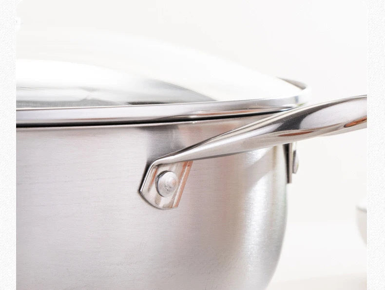 Poêle inox pour induction à pogné double -