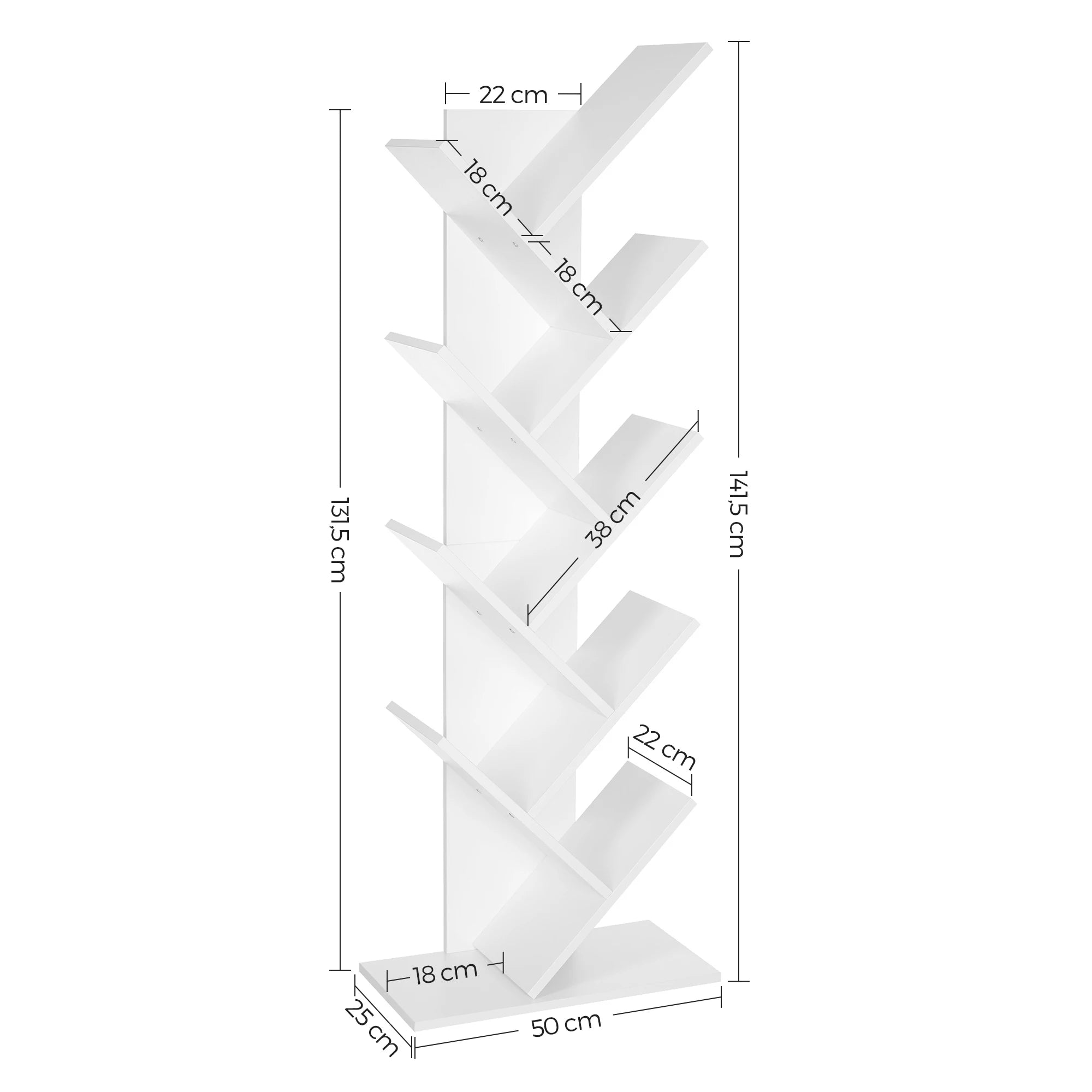 Bibliothèque Étagère Blanche à 8 niveaux -