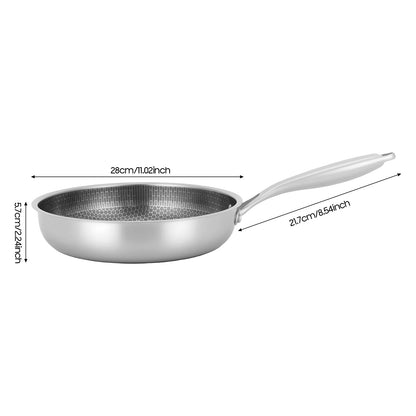 Poêle inox induction en rayure en nid d'abeille 28/32cm -