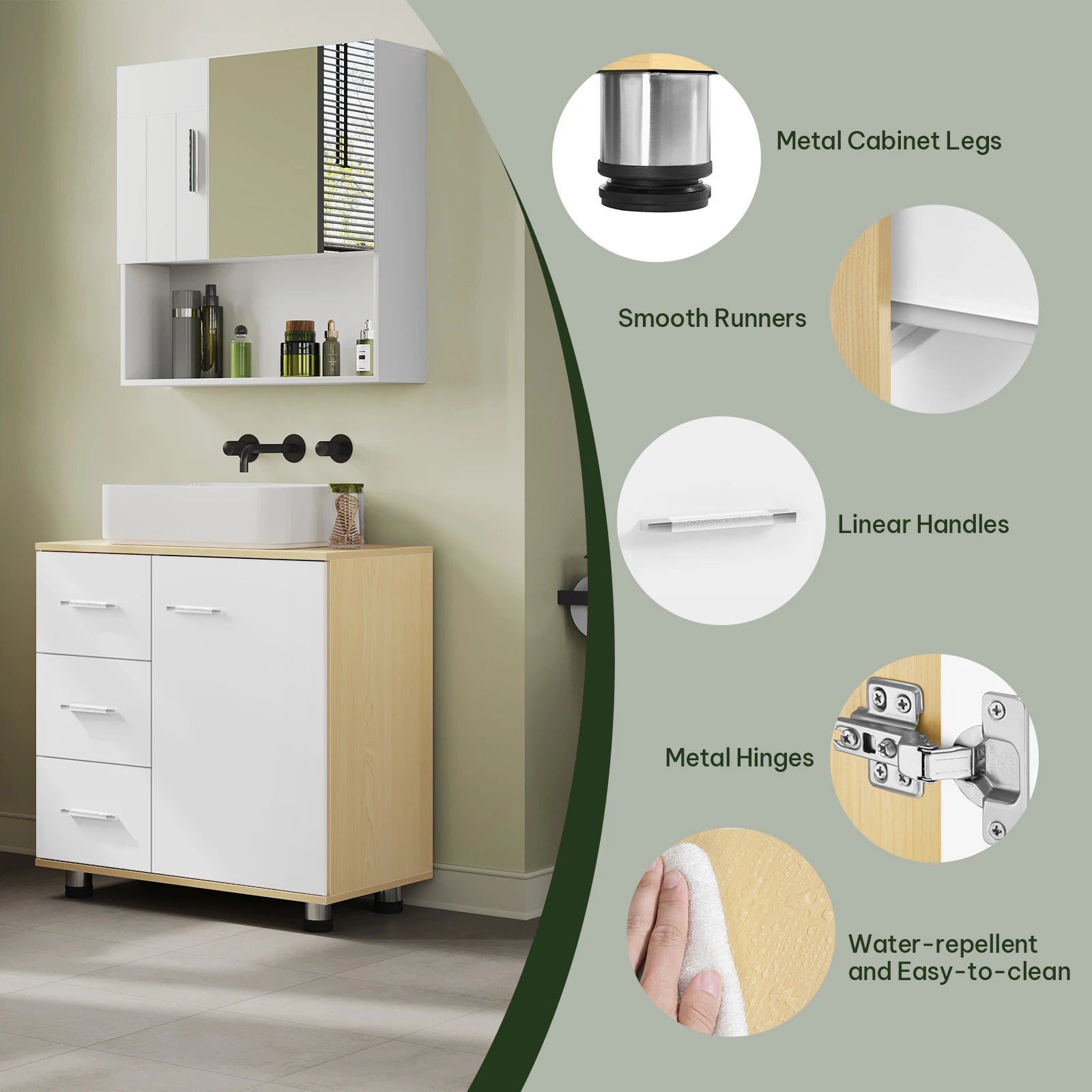 Meuble de rangement à tiroirs blanc -