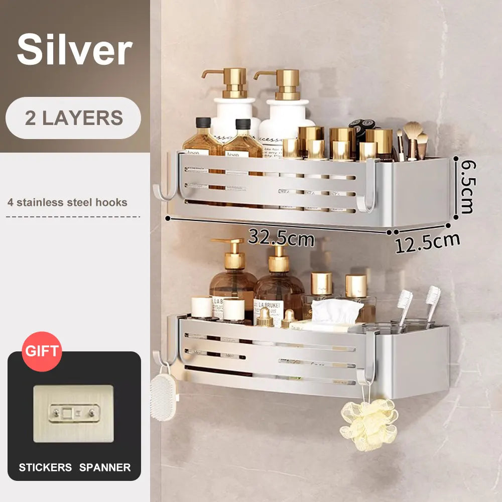étagère murale douche originale - Argent 2pcs