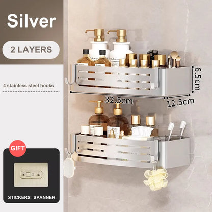 étagère murale douche originale - Argent 2pcs