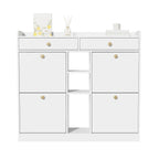 Meuble à chaussure blanc avec 4 portes pliantes -