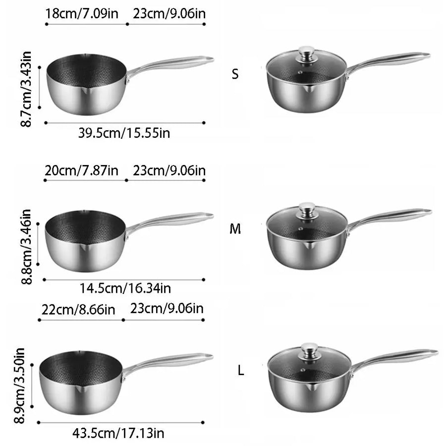 Casserole inox avec couvercle