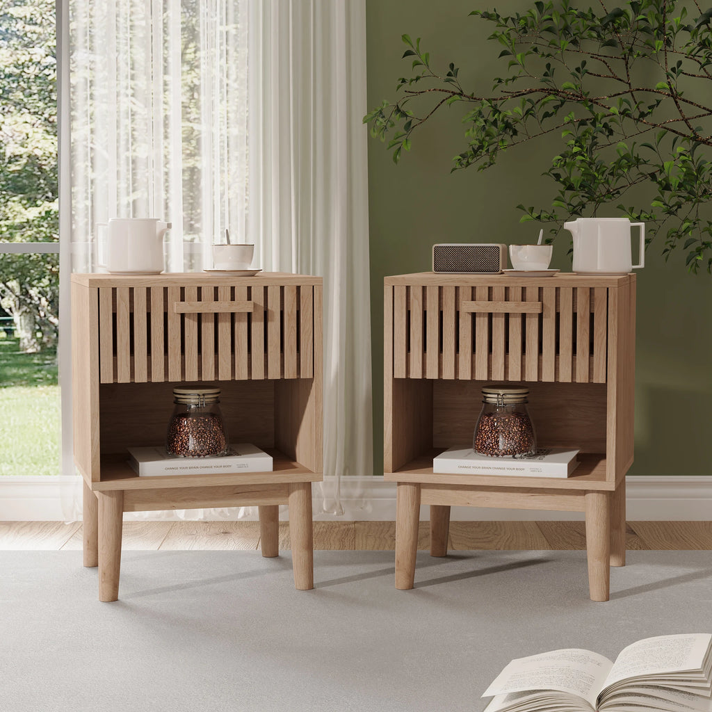 Table de nuit moderne en bois 2 ensembles - A Table de nuit
