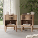 Table de nuit moderne en bois 2 ensembles - A Table de nuit