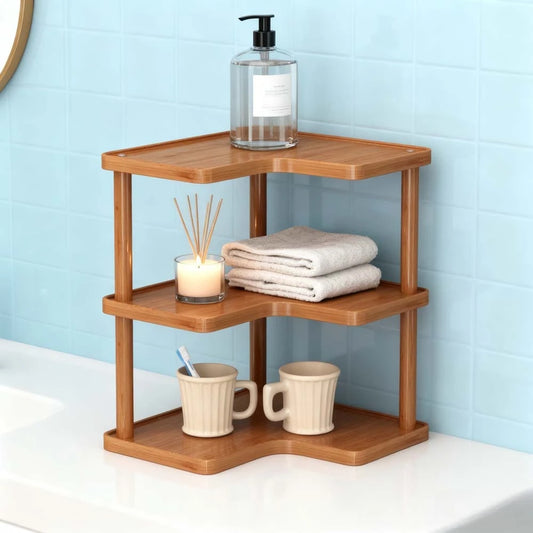 Étagère café d'angle moderne en bois -