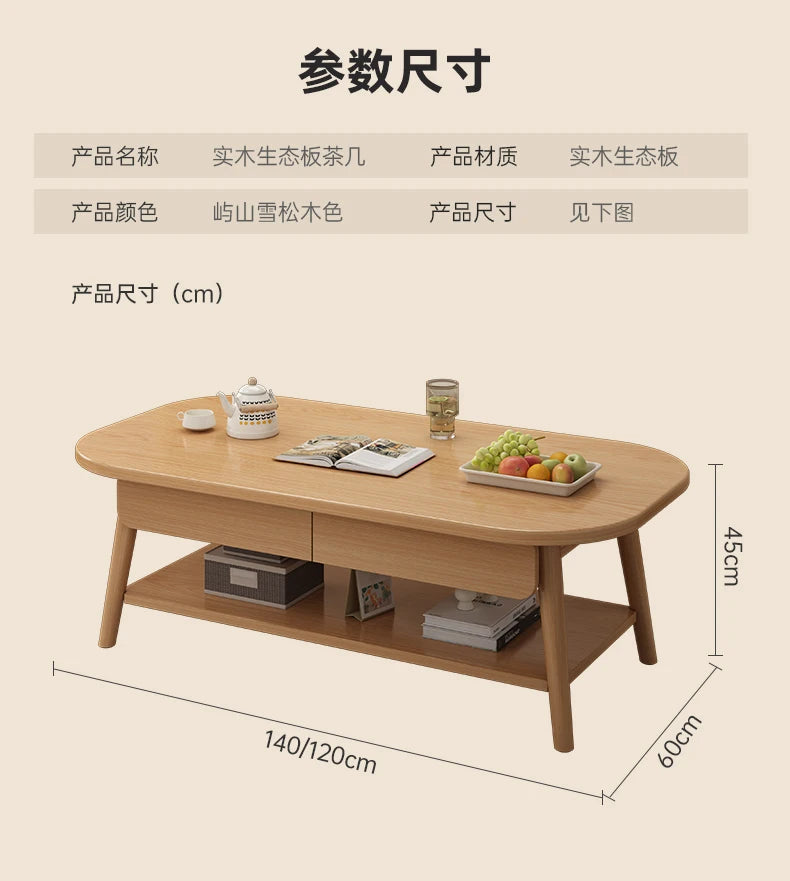 Table basse bois design à doubles plateaux -