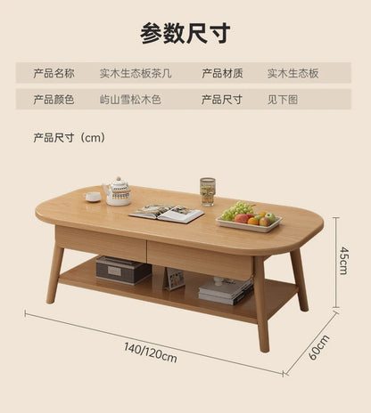 Table basse bois design à doubles plateaux -
