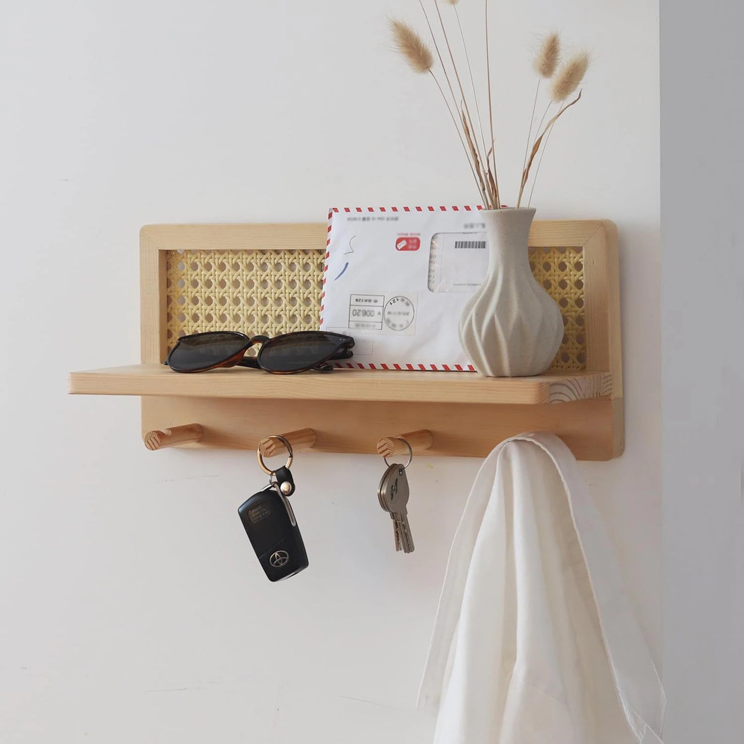 étagère bois murale porte clé et autres -