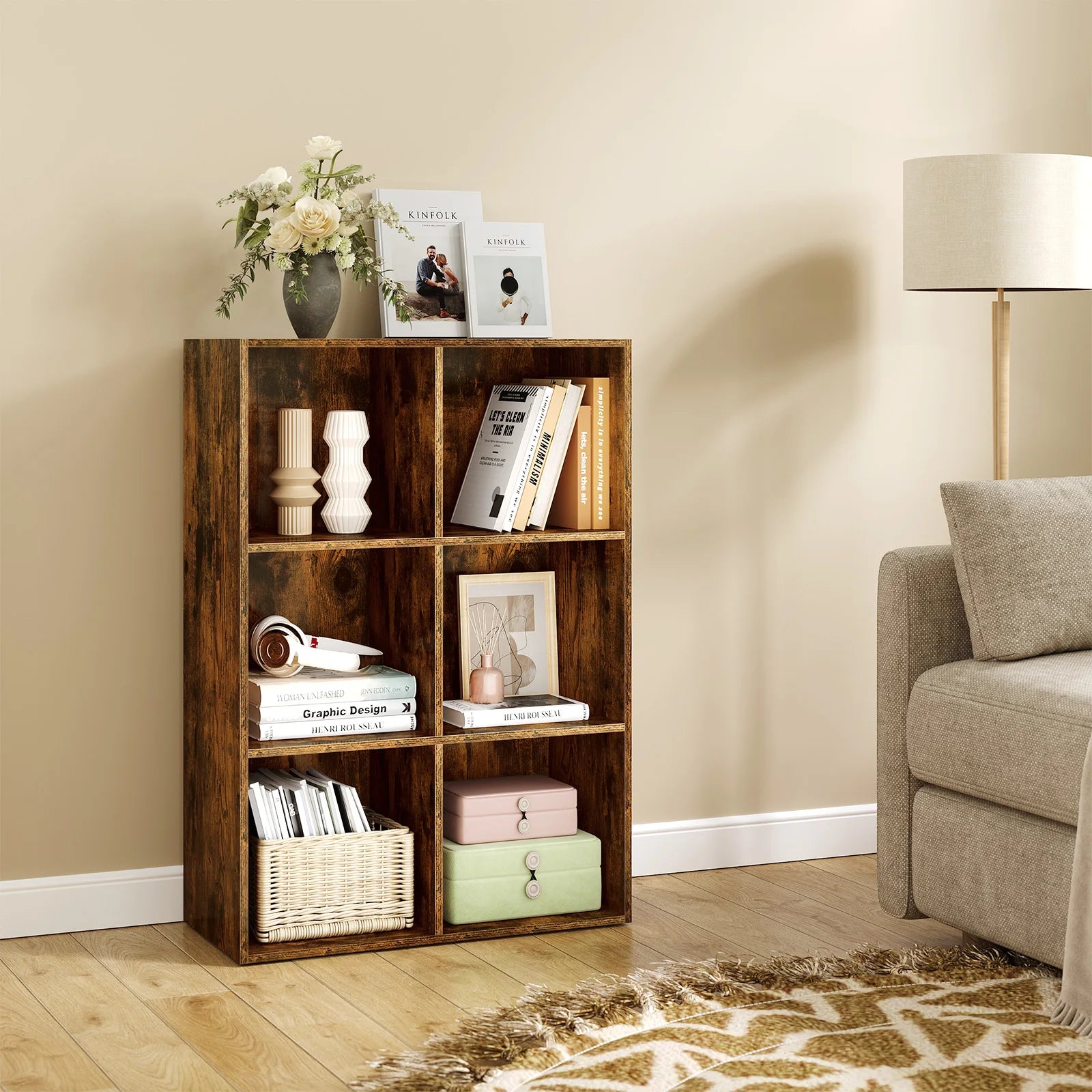 Étagère cube rangement en bois -