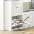 Meuble à chaussures 2 étages à rabats avec rangements -