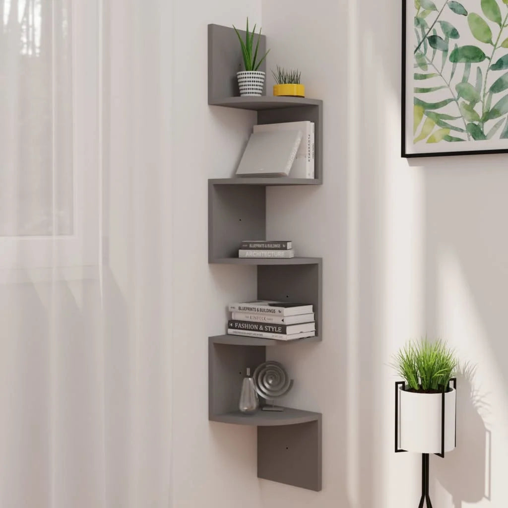 étagère murale d'angle 19x19x123 cm -