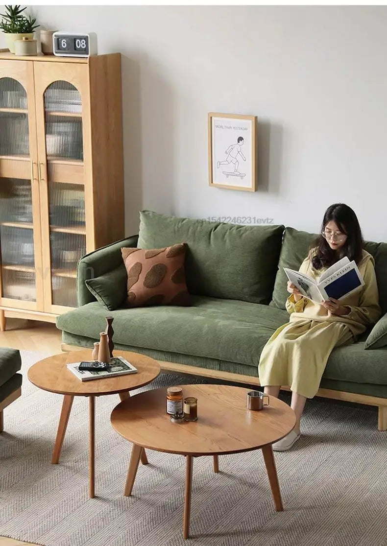 Table basse bois massif ronde de taille moyenne -