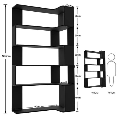 Étagère livre d'angle en bois en forme de L -