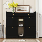 Meuble à chaussure blanc avec 4 portes pliantes -