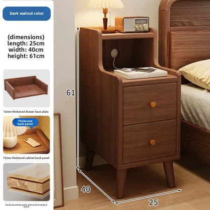 Table de chevet bois foncé de haute qualité - F