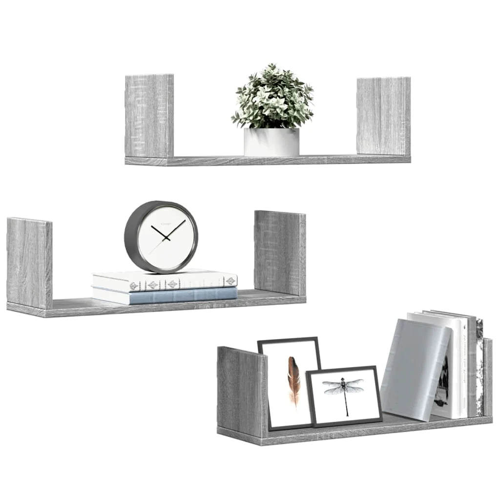 étagère murale livre 3 pcs Blanc 58x18x18 cm -