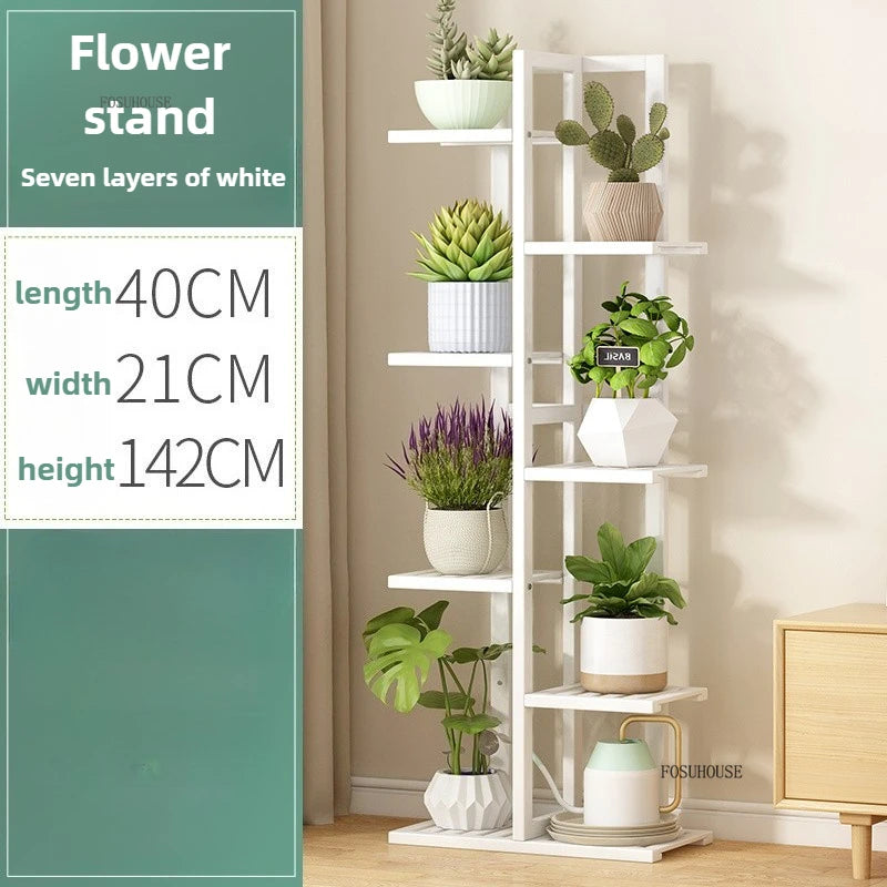 Étagère plante en bois massif pour balcon - AB