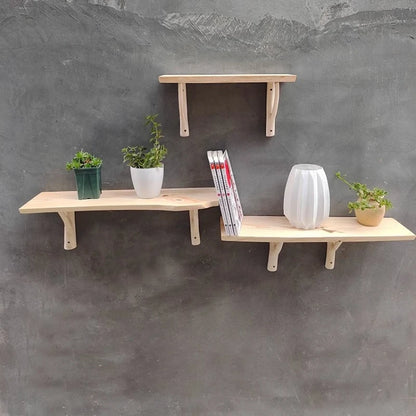 étagère murale à forme de planche et branche suspendue -