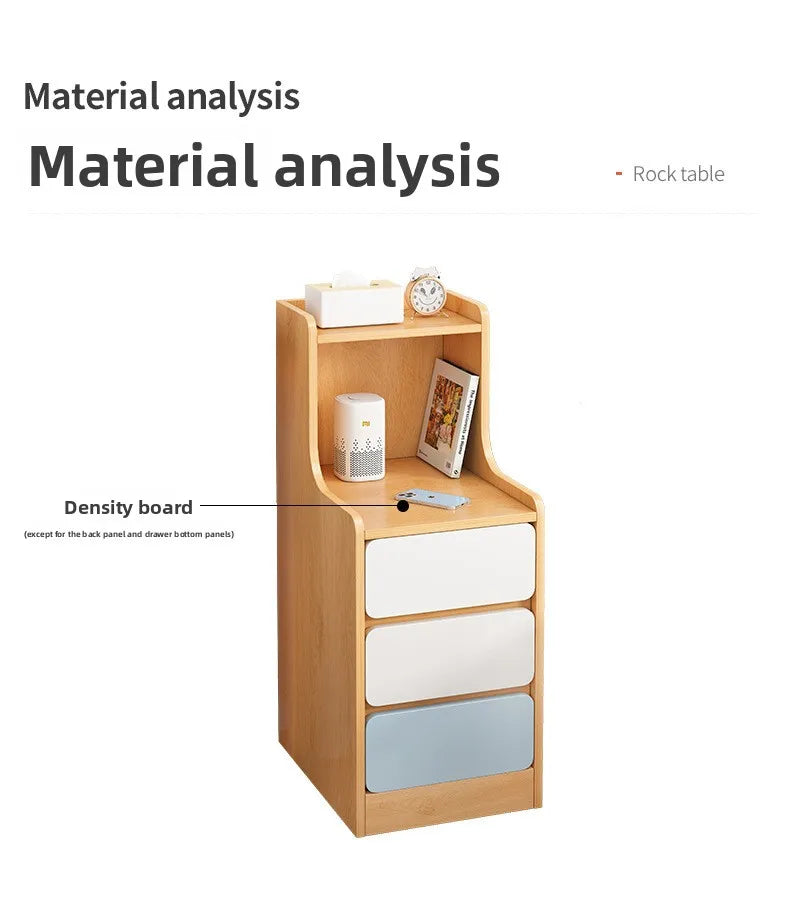 Table de nuit compacte avec 3 tiroirs moderne -