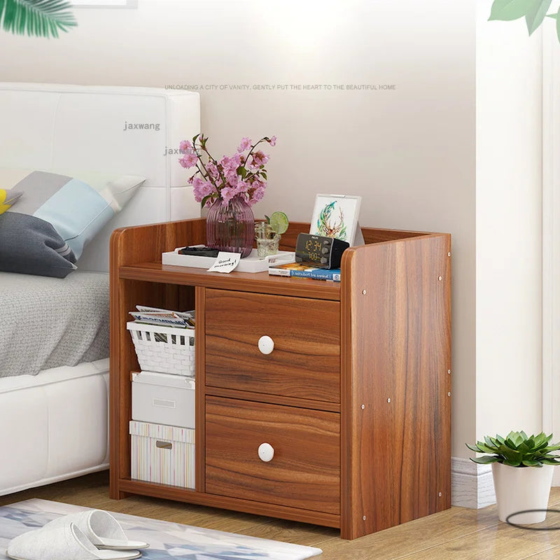 Table de nuit bibliothèque en bois -