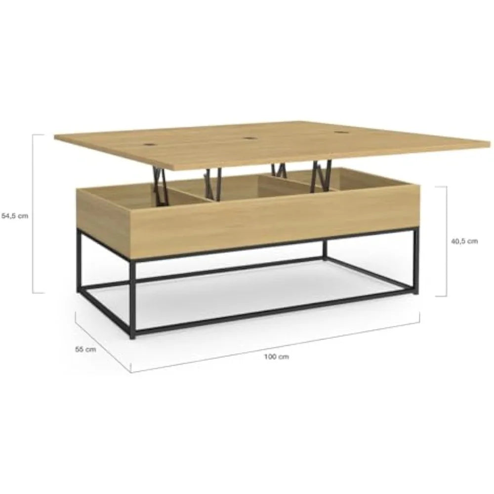 Table basse industriel au design moderne en bois -