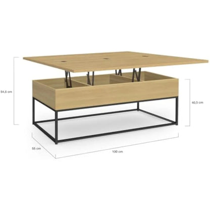 Table basse industriel au design moderne en bois -