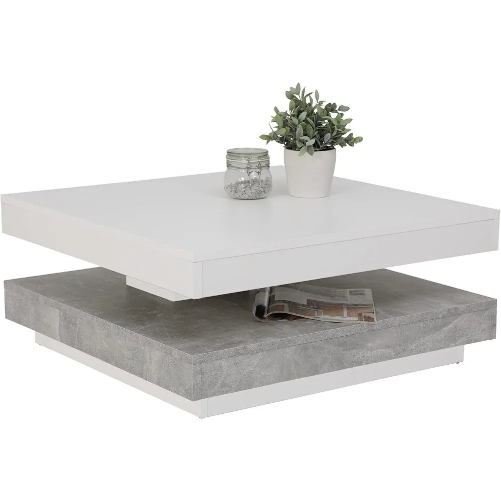 Table basse dérive du bois design carré 67 X 67 X 35 Cm -