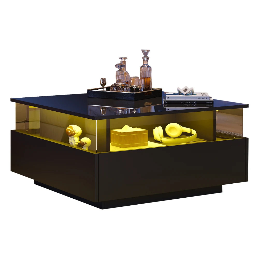 Table basse design moderne avec led 70*70*41cm -