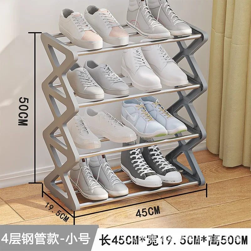 Étagère chaussures bois pour petit espace - 4L 45cm Gris