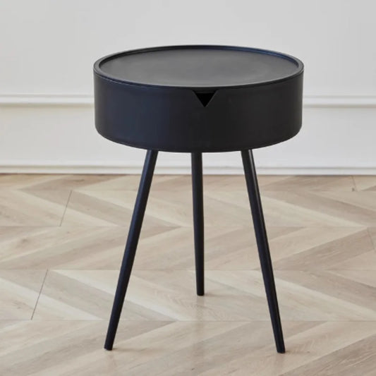 Table de chevet ronde d'appoint avec rangement -