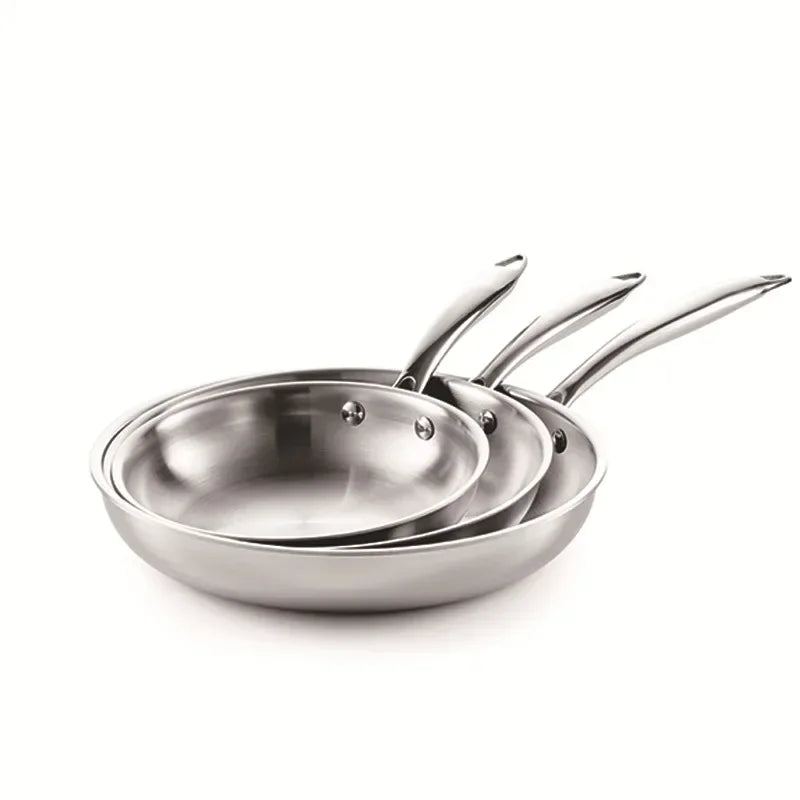 Poêle inox sans revêtement à triple couches -