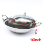 Poêle inox de qualité compatible à induction - Style B 10 pouces