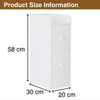 Table de nuit de rangement d'angle étroite - Blanc Table de nuit