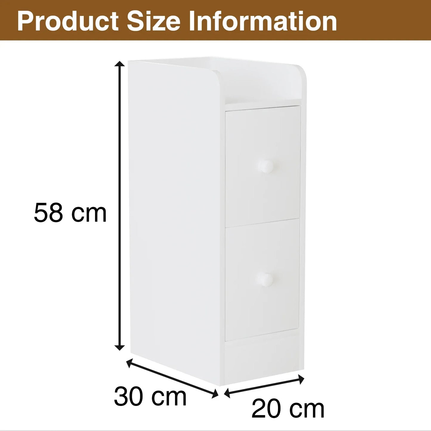 Table de nuit de rangement d'angle étroite - Blanc Table de nuit