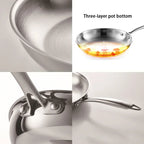 Poêle inox sans revêtement à triple couches -